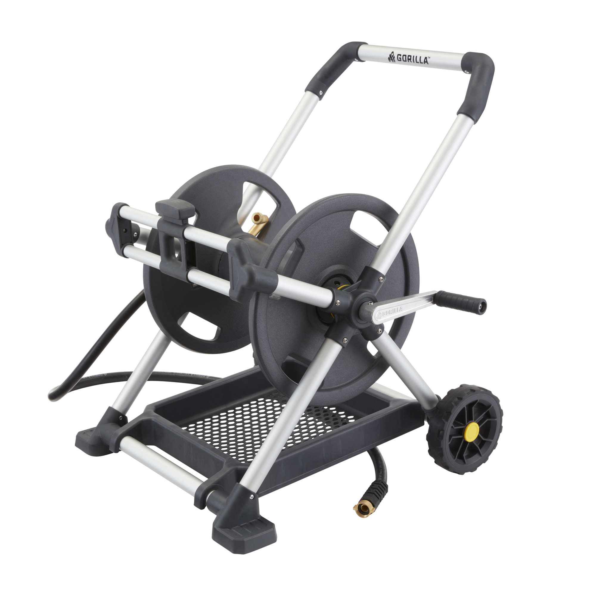 Gorilla, Hose Reel, Hose Length Capacity 225 ft, Frame Material Aluminum, Color Black, Model# GRM-225G